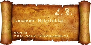 Landauer Nikoletta névjegykártya