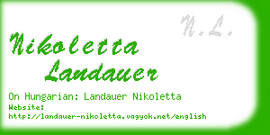 nikoletta landauer business card